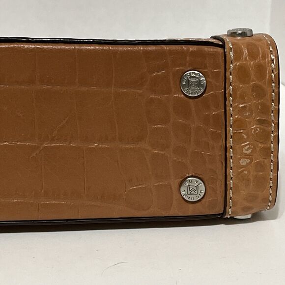 Stunning Michael Kors Alligator Print Leather Camel Handbag Chain Shoulder Bag - Picture 11 of 13